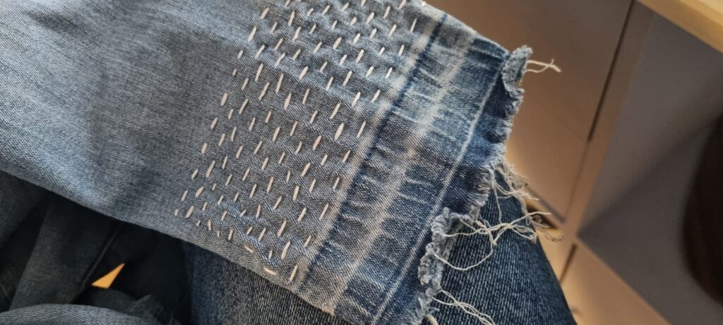 Sashiko auf Jeans